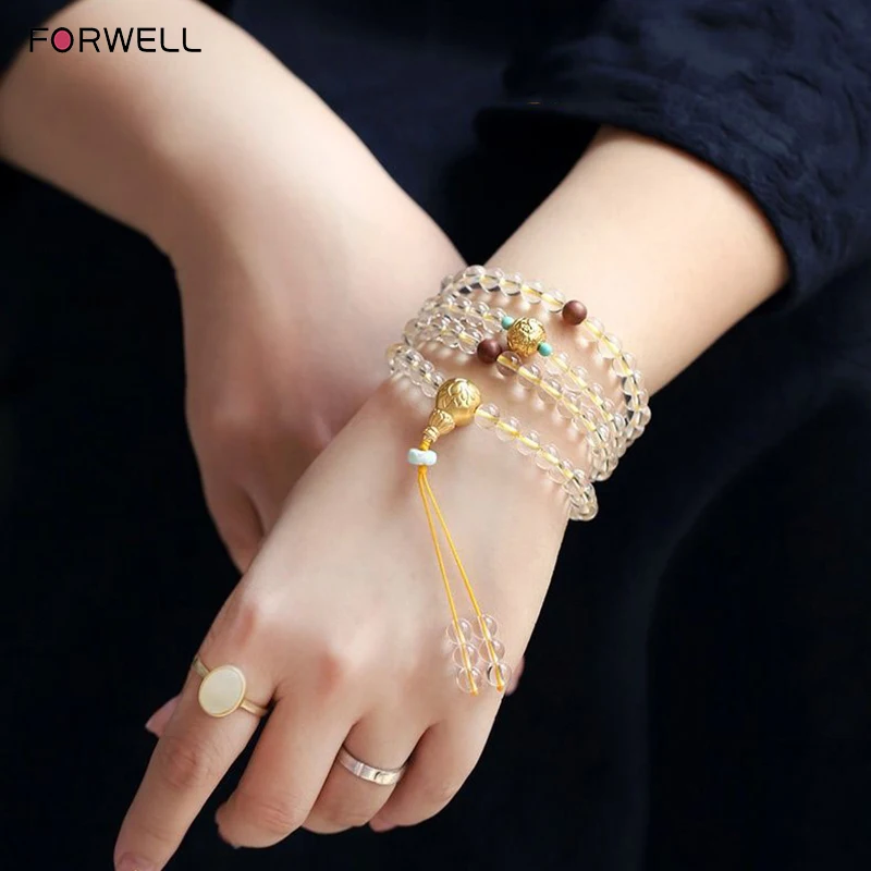 

FORWELL Natural Clear Quartz Bracelet Unisex Stylish Jewelry for Men And Women Perfect Gift for Any Occasion