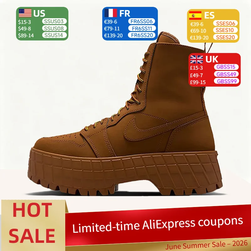 

Nike Jordan Air Jordan 1 Retro: Stylish, Comfortable, Soft, and Durable Round-Toe Ankle Boots for Women, Brown IO8742-281