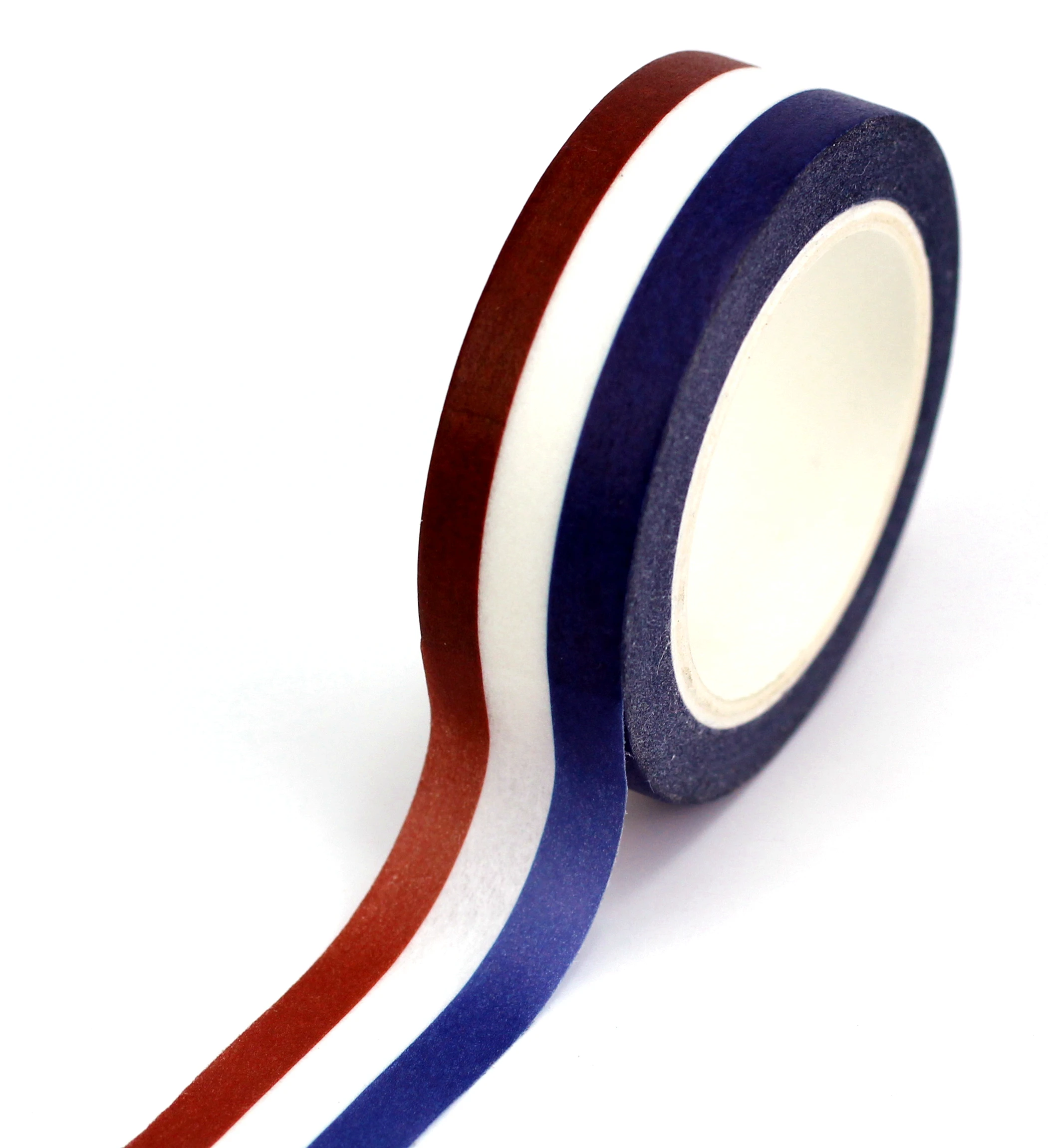 NEW 1PC Decorative Red White and Blue Stripes Japanese Paper Washi Tape for Journaling Adhesive Masking Tape Kawaii Stationery