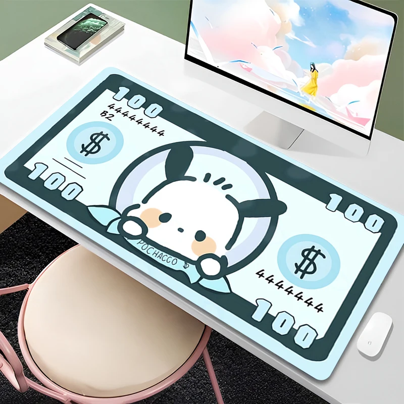 

90x40cm Mouse Pad Pochacco Game Notebook Games Lock Edge MousePad HD Print Keyboard Pad Large Mousepad Mouse Mat Gaming Desk Mat