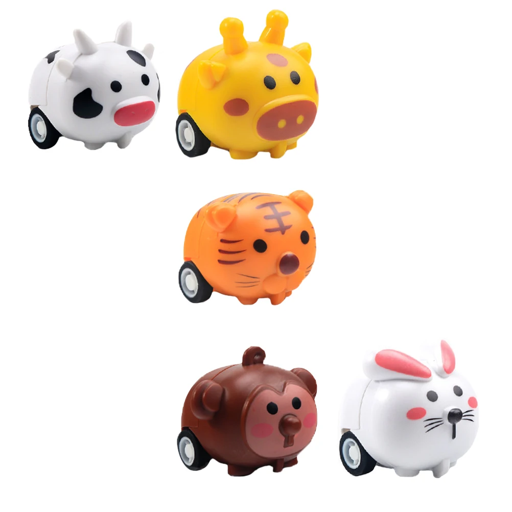 Voiture à tirer pour bébé, 5 pièces, alimentée par Friction, couleurs vives, Design créatif, matériau sûr, cadeau de fête pour enfants