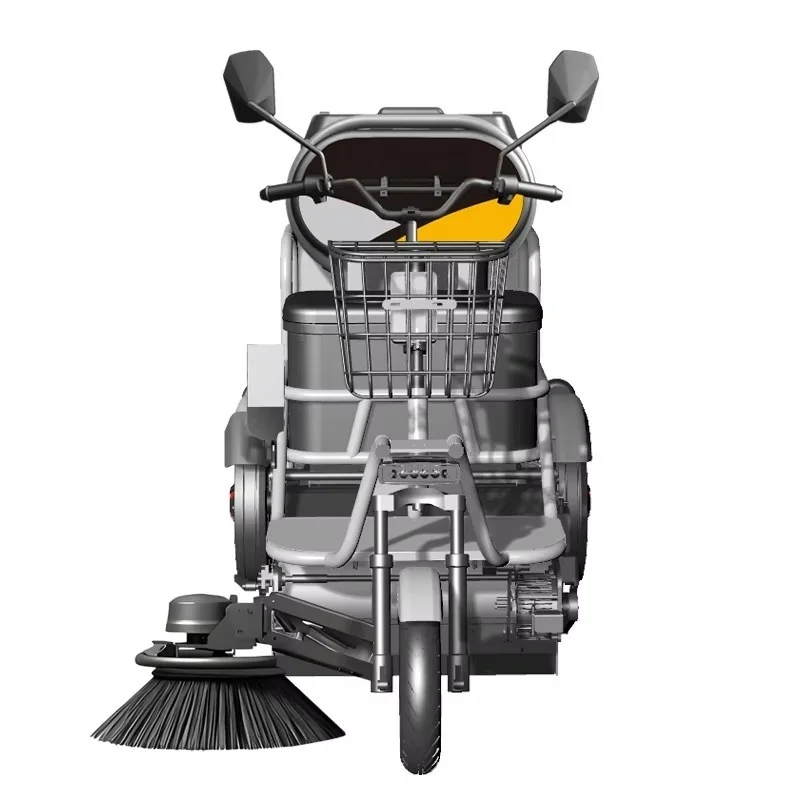 Property Street Folding Auxiliary Sweeper Electric Automatic Garbage Carrier Engine Small Sanitation Vehicle