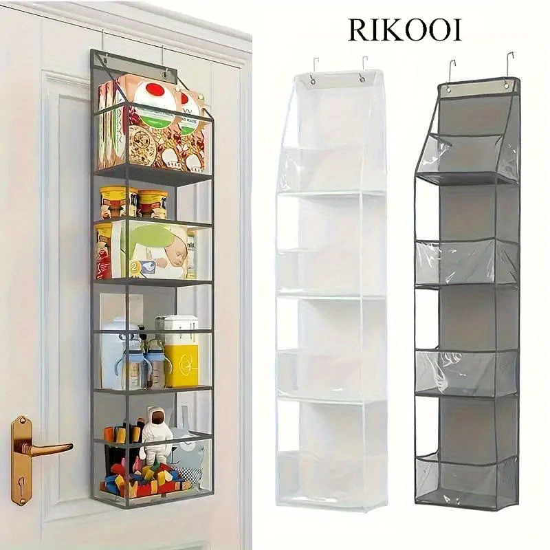 RIKOOI 4/6-lagige Hängeaufbewahrungstasche, platzsparende Aufbewahrungstasche für hinter der Tür, geeignet für Schlafzimmer, Badezimmer, Büros, Kleiderschränke – Detail 6