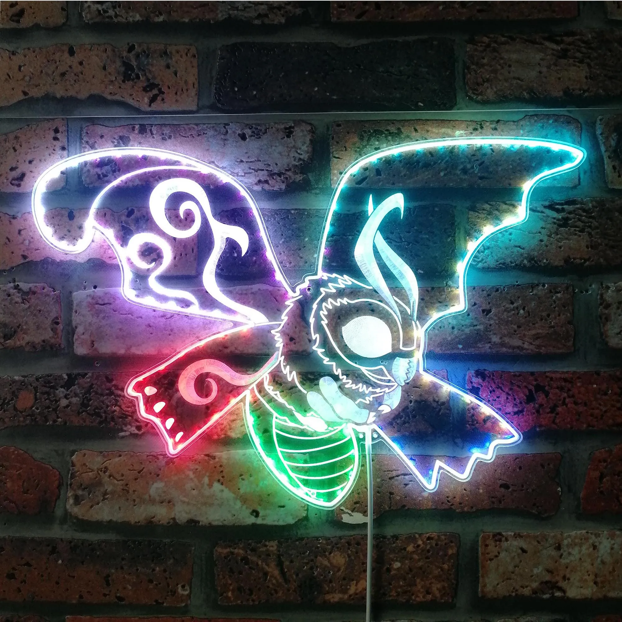 Mothra  Dynamic RGB Edge Lit LED Sign, Game Room Decor, Gaming Night Light