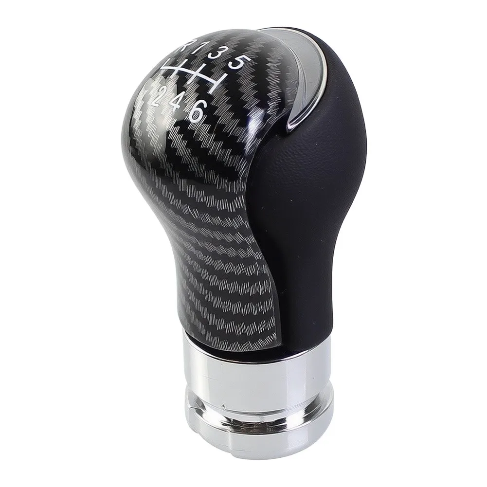 for Auto Interior Accessory Carbon Fiber Gear Knob Sleek Black Finish Smooth Shifting Action For 6 Speed Manual Transmission