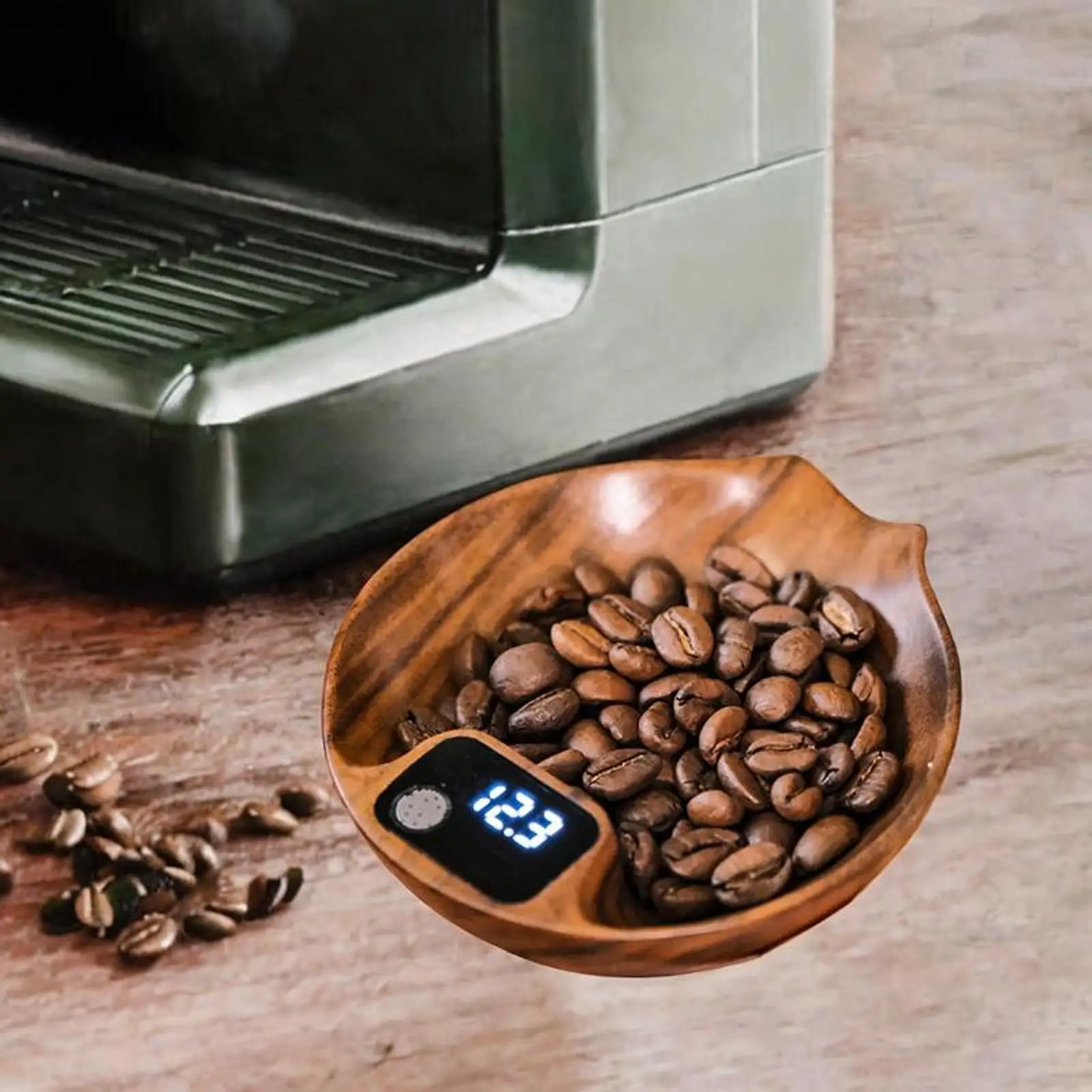 Wood Electronic Tea Scale Gift 200 G Lightweight Multiuse High Precision with Spoon Loose Leaves Scale Digital Tea Scale for Bar