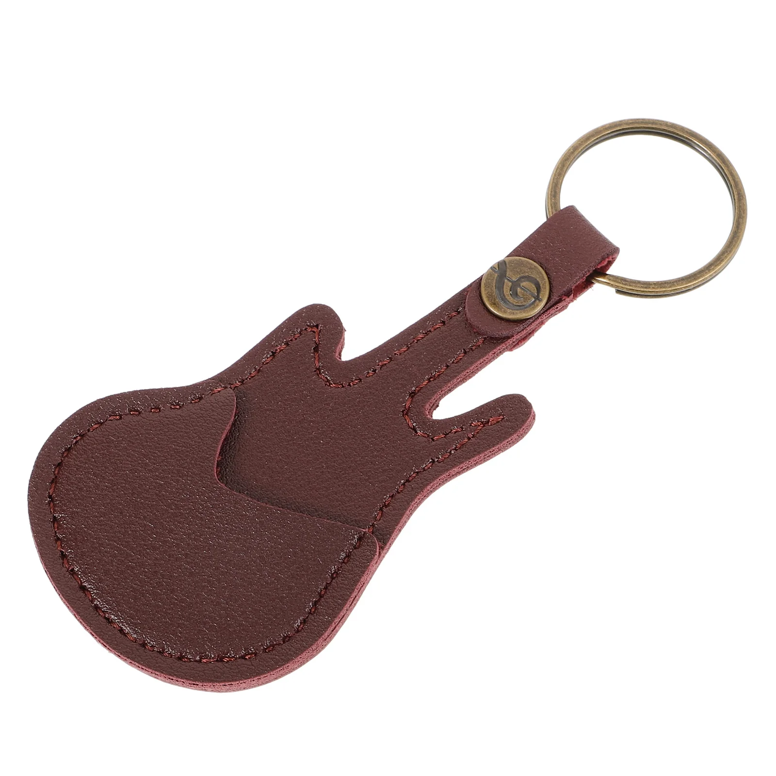 Guitar Pick Storage Bag PU Material Durable Compact Portable Guitar Pick Holder Plectrum Case with Keychain Plectrum Case