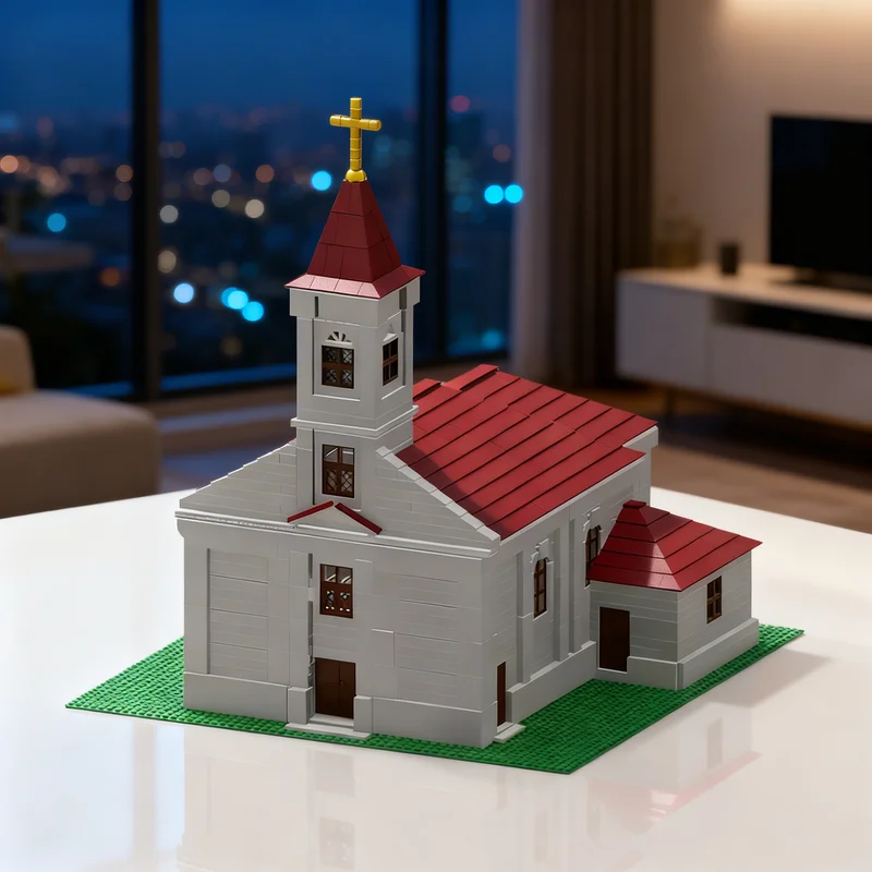 

5258 деталей MOC: Модель Церковного Городка, Архитектурный Конструктор, Рождественский Подарок, Игрушка, Обучающий Набор, Креативная Сборка, Конструктор из Кирпичиков