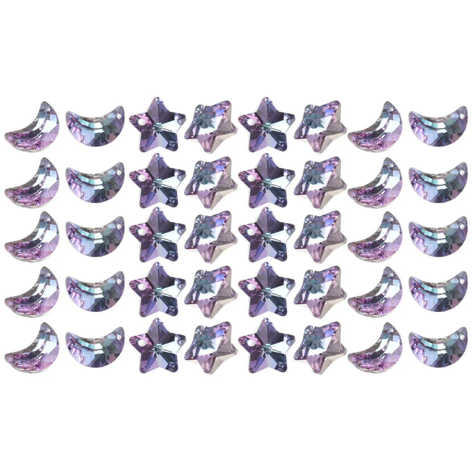 

40 шт. подвесок в виде луны и звезды для самостоятельного изготовления украшений, аксессуары для женщин, премиальные стеклянные шармы для ожерелий и серег, детали для рукоделия