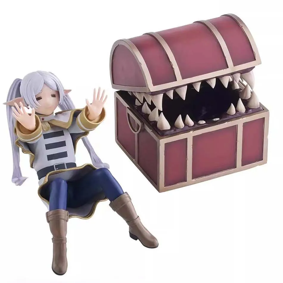 Figura de acción de Frieren Beyond Journey's End Frieren Treasure Box Monster Anime, juguete, tapón de fideos de helecho, superventas