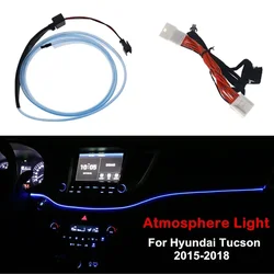 Car LED Instrument Dashboard Panel Trim Atmosphere Light Frame Decor Light Strip Blue For Hyundai Tucson 2015 2016 2017 2018