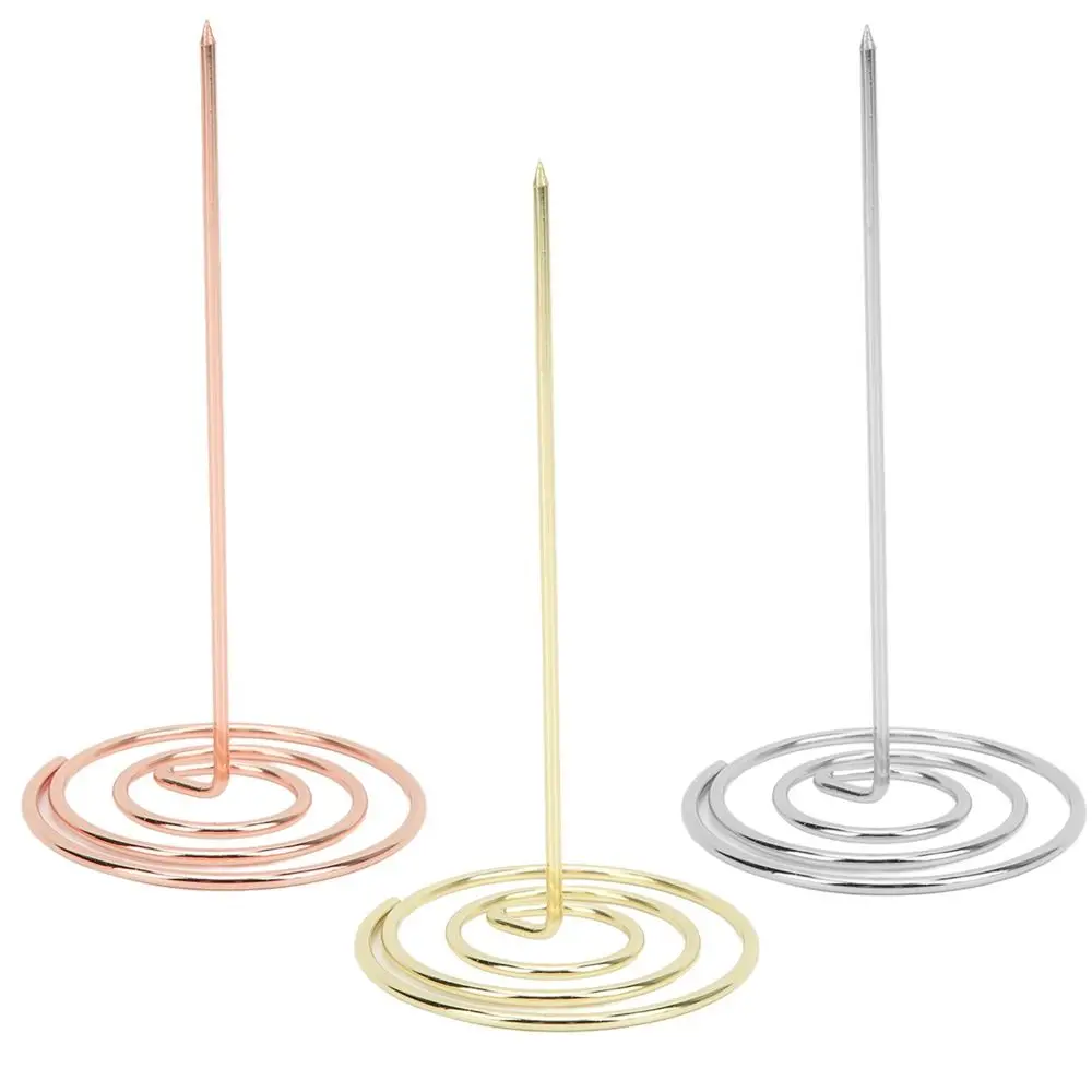 5PCS Silver/Gold/Rose Gold Check Spindle Reusable Wear Resistant Ticket Holder Electroplating Metal Stable Kitchen Ticket Holder