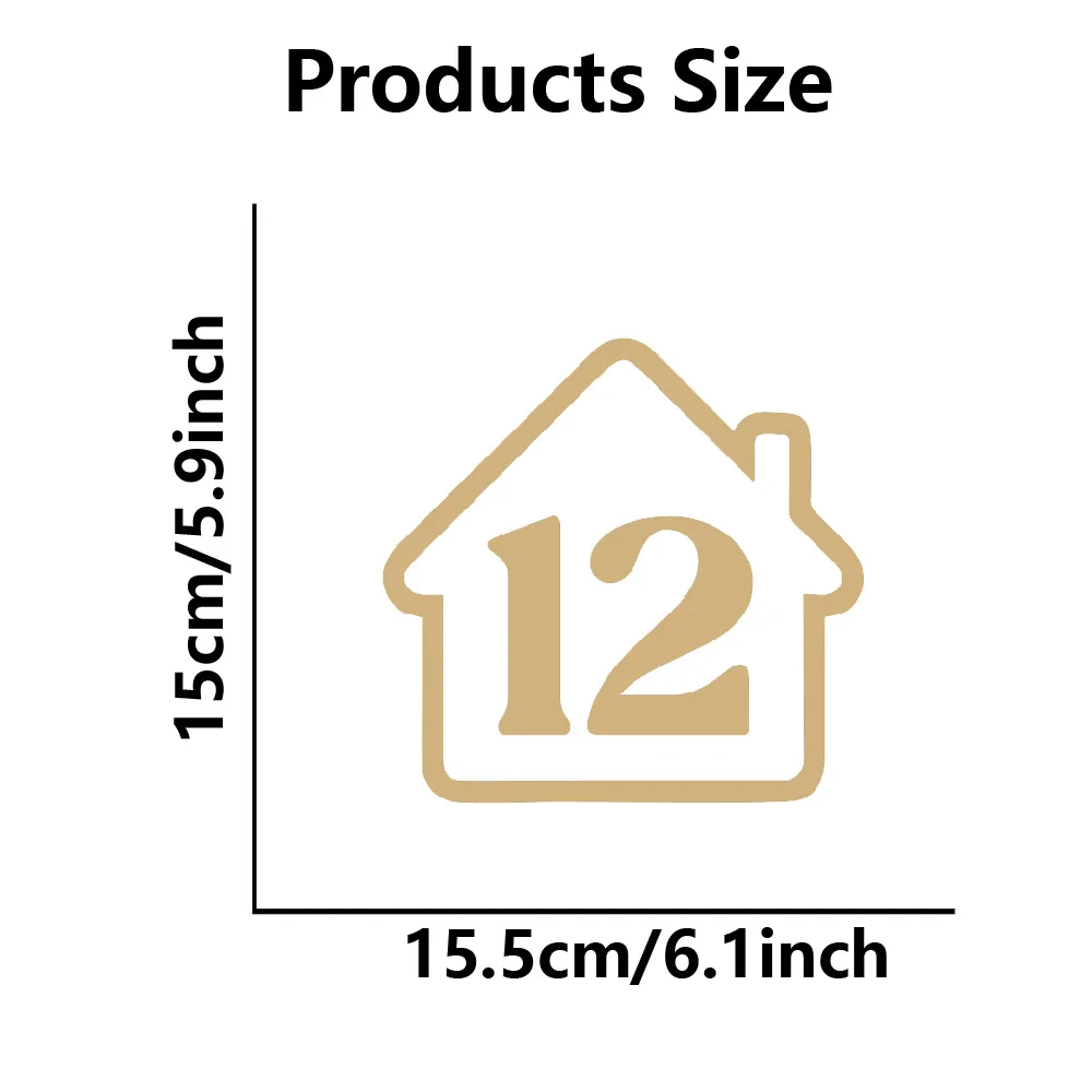 1PC 15X15cm zelfklevende aangepaste nummerstickers voor prullenbak decor gepersonaliseerde verwijderbare vinyl waterdichte adreslabel sticker - afbeelding 1