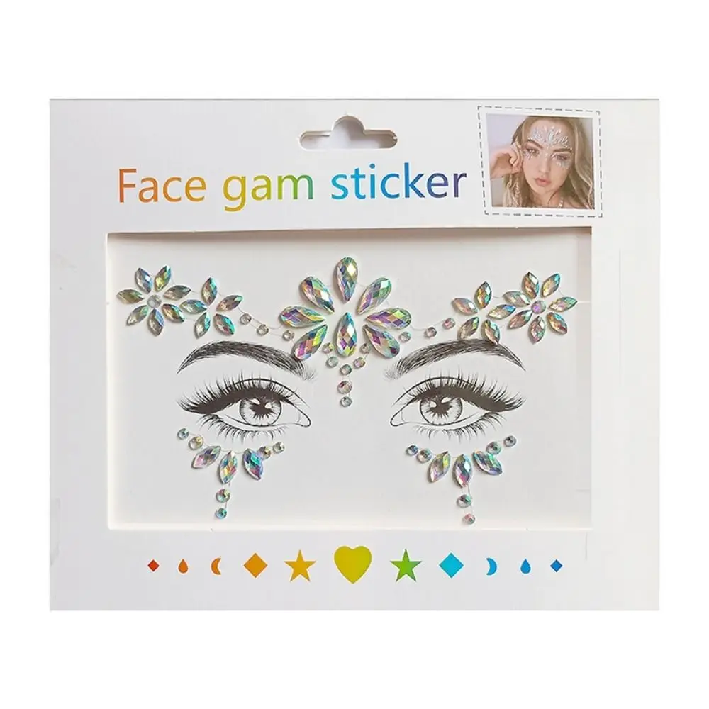 

Fake Tattoo 3D Face Tattoo Crystal Sticker Fashion Disposable Gems Rhinestones Sticker Waterproof High Quality