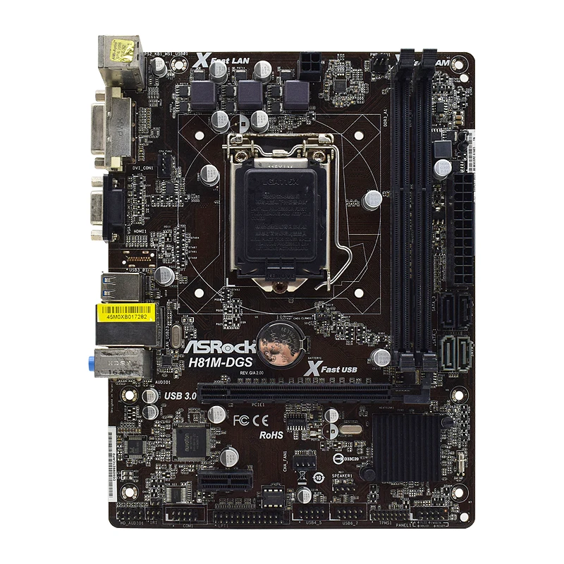 Imagem -05 - Asrock-placa-mãe H81m Dgs Suporta o Lga1150 Core i7 Core i5 Core i3 Cpu Chipconjunto Intel H81 Pci-e 2.0 2x Ddr3 1x Dvi