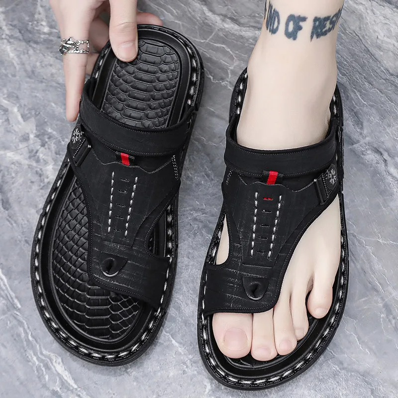 Flip flops casual sandals summer new outdoor anti slip waterproof beach shoes fashion soft sole breathable dual-purpose slippers