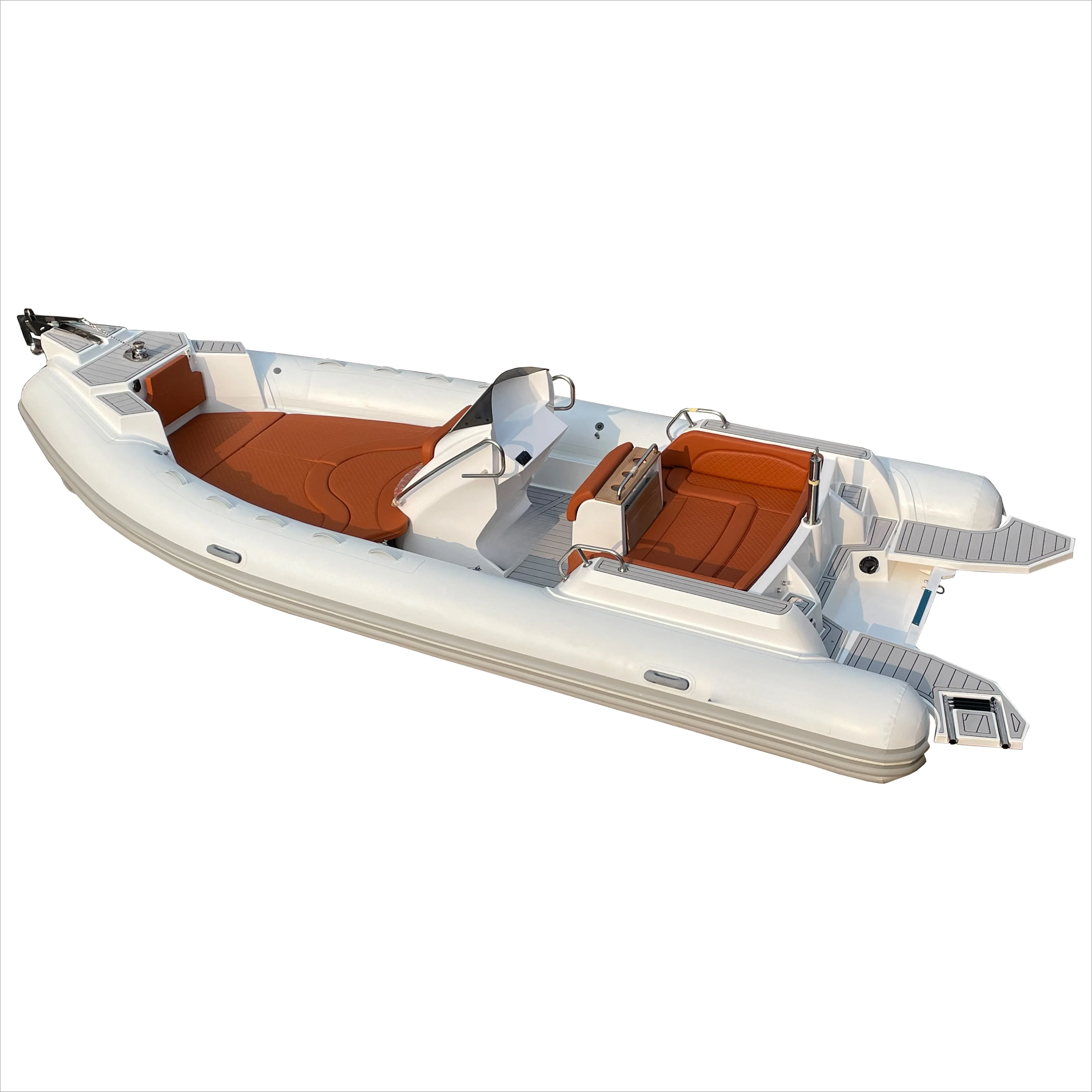 Luxury 22ft RIB 680 Fiberglass Inflatable Boat for Family Surfing and Ocean Waters Entertainment