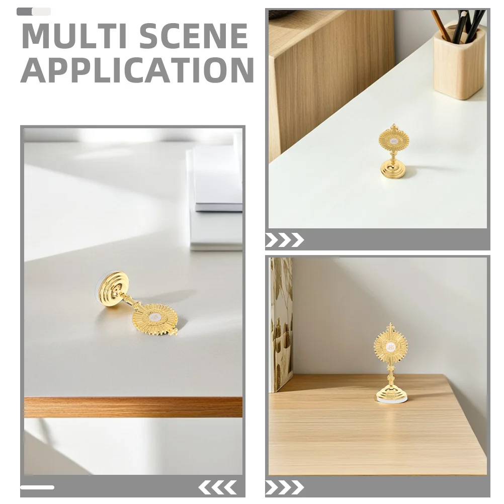 4 шт. стоячий настольный крест мини-металлический католический распятие домашний молитвенный декор дизайн духовная атмосфера металлический крест с основанием