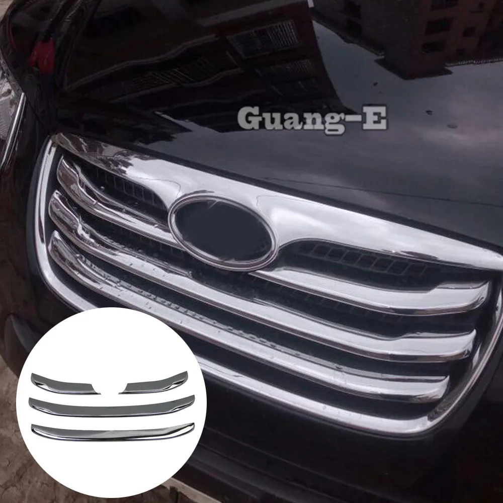 For Hyundai Santafe Santa Fe 2006 2007 2008 2009 2010 2011 2012 Car Cover ABS Chrome Trim Front Up Grid Grill Grille Frame Stick