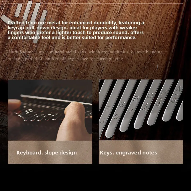 Bottom Perforated Bar Thumb Piano 17 Outdoor Portable Musical Instrument