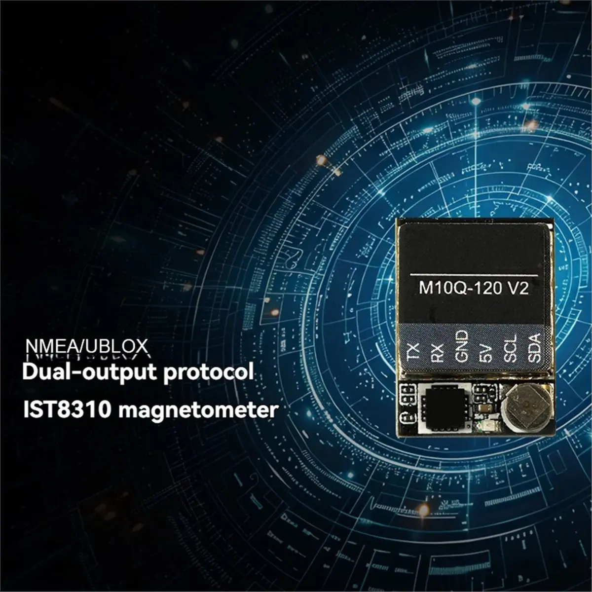 【★2026 Popular♠】M10Q-120 V2 GPS Module NMEA/UBLOX Dual Output Protocol IST8310 Compass Precise Positioning for RC FPV Drone