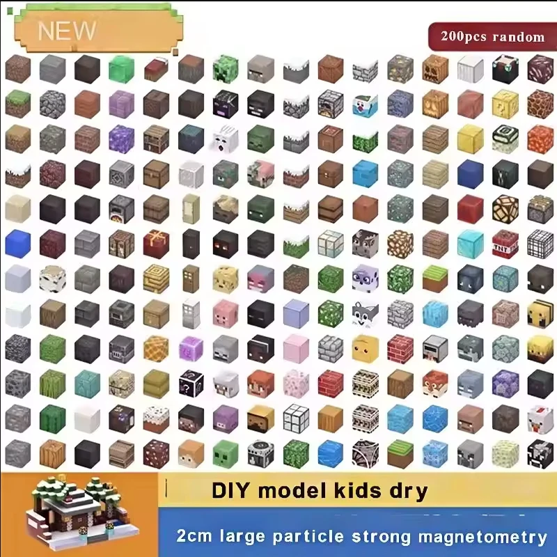 100 stks Magnetische Bouwstenen Wereld Kubus Magneten Wereld Kids DIY model kinderen Educatief Zintuiglijk Speelgoed