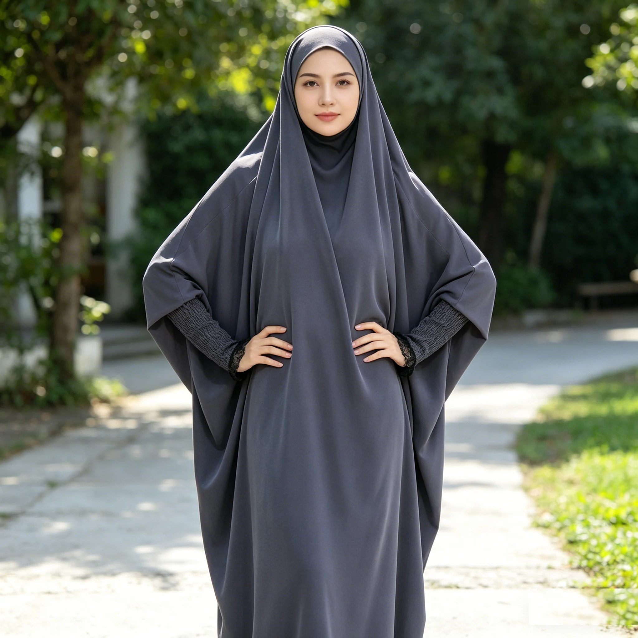 

Full Cover Gowns Modest Long Khimar Abaya Muslim Women Dress Turkey Arabic Robe Islamic Burqa Prayer Garmnet Eid Hooded Ramadan