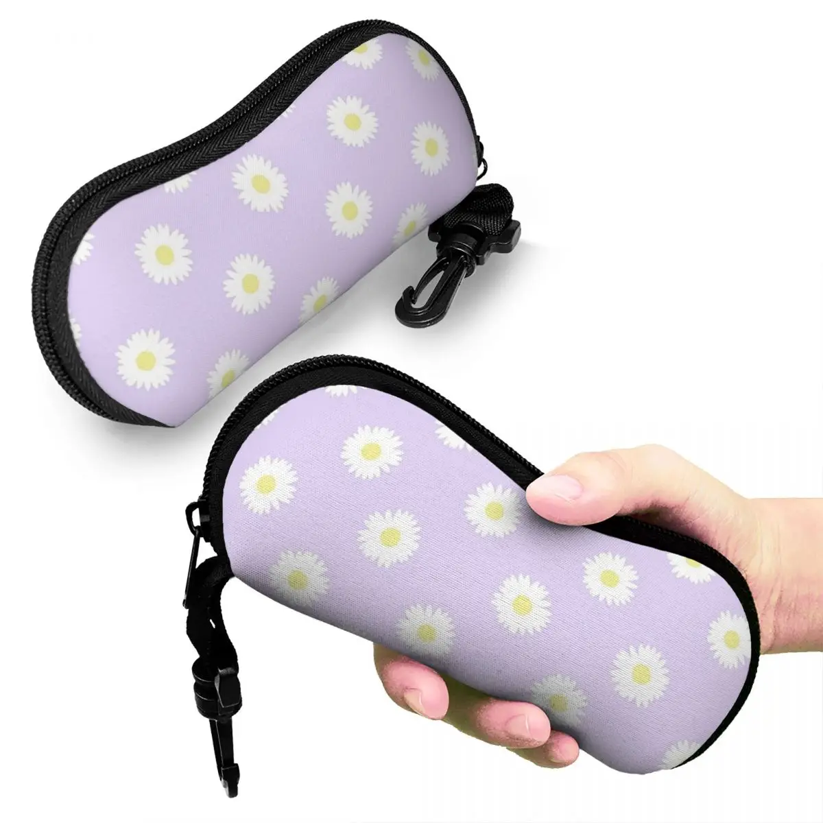 

Daisy Purple Pastel Aesthetic Cute Daisies Flower Cottagecore Shell Glasses Case Sunglasses Box Women Men Soft Eyeglasses Bag