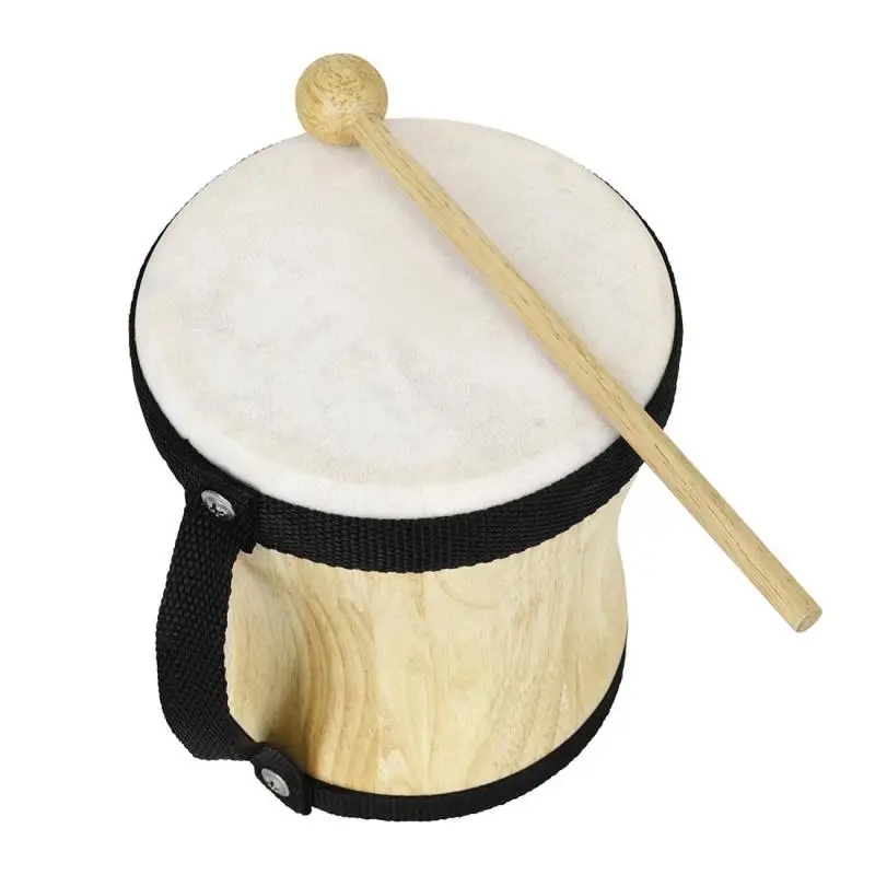 Orff-instrumento de percusión para niños, pandereta de mano de madera, rendimiento de escenario profesional, tambor indio multicolor, 1 unidad