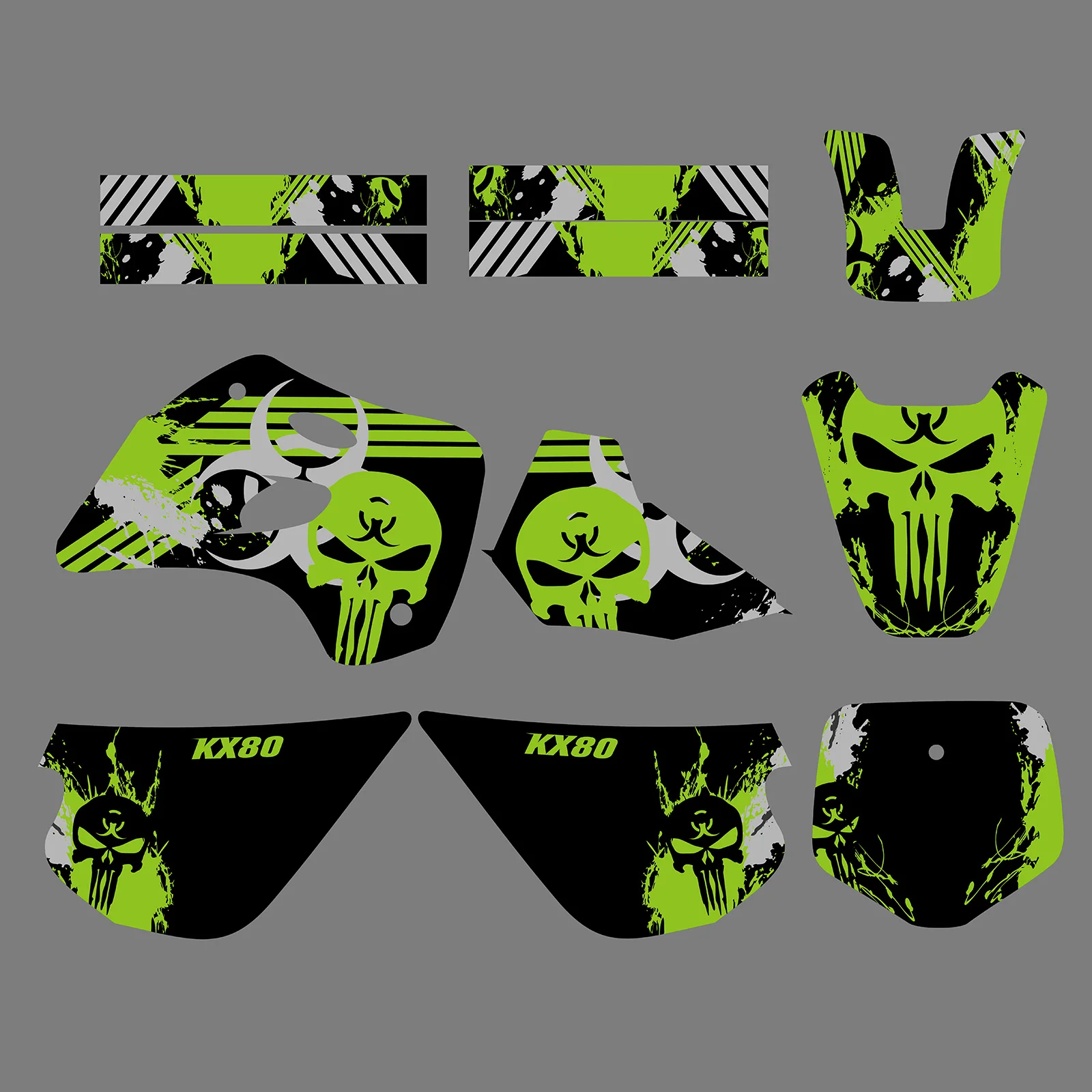 

For Kawasaki KX 80 KX80 1994 1995 1996 1997 Motorcycle Fairing Graphic Backgounds Decals Stickers Kit Customize Decoration