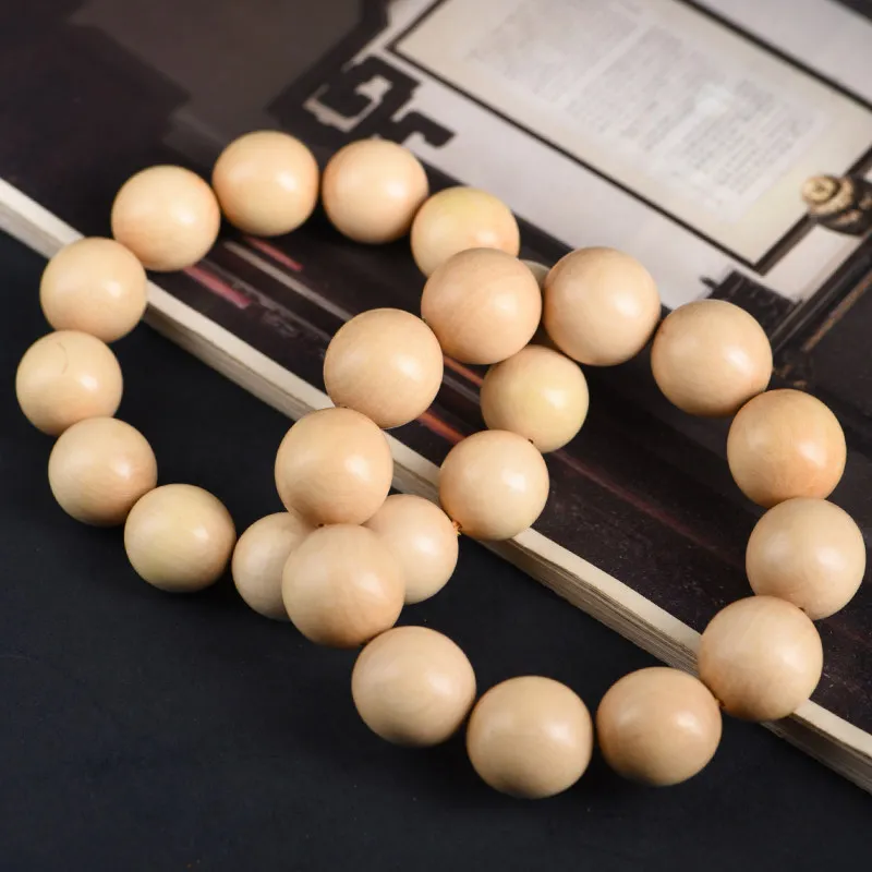 

Boxwood Prayer Beads Bracelet Small Hole Hubei Small Leaf Boxwood Wrist Jewelry for Meditation Gifts