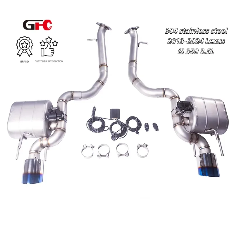 

Suitable for Lexus iS 350 3.5L models 2013-2024, 304 stainless steel, high-performance end exhaust pipe system, valve muffler