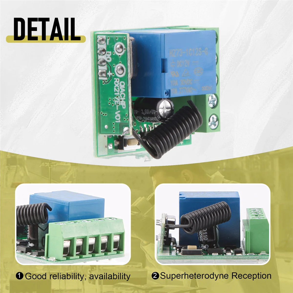 Interruptor De Controle Remoto Sem Fio Universal, RF Relé Receptor, Módulo De Botão Do Transmissor, DIY Kit, DC 12V, 1CH, 433 MHz