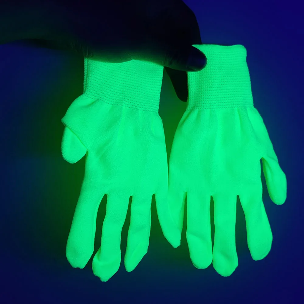 Guantes de neón que brillan en la oscuridad para fiestas, manoplas verdes que brillan en la oscuridad de los años 80 y 90, accesorios de decoración