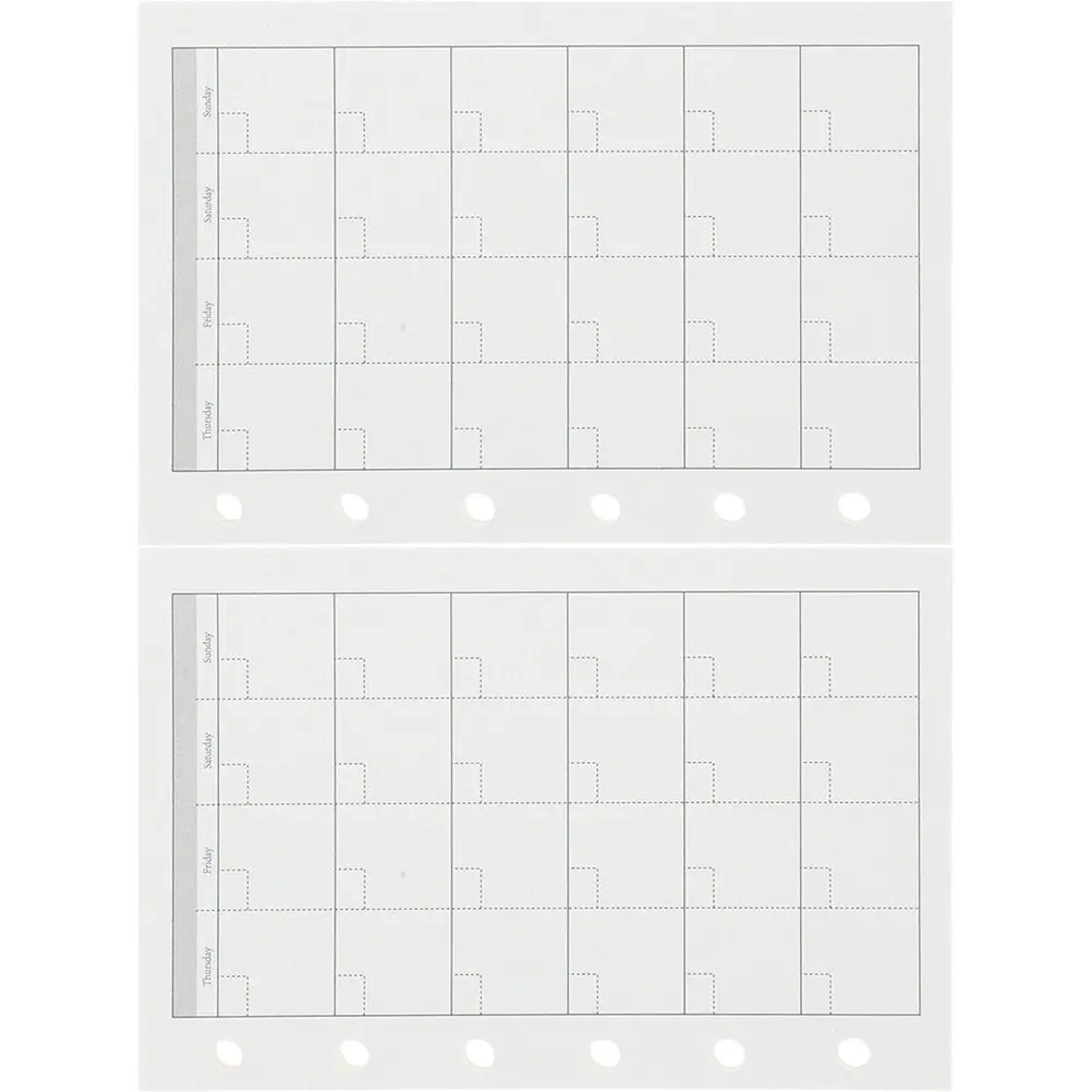 

2 Sets Hand Account Notebook Refill Paper Thick Loose Leaf Replacement for Spiral Binder Planner Inserts Notepad Refills