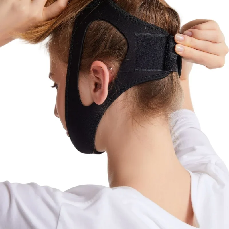 Driehoekige anti-snurkband Ademhalingshoudingcorrectieriem Kinsteun Hoofdband Ademend Comfortabel Vaste mond Vrije maat