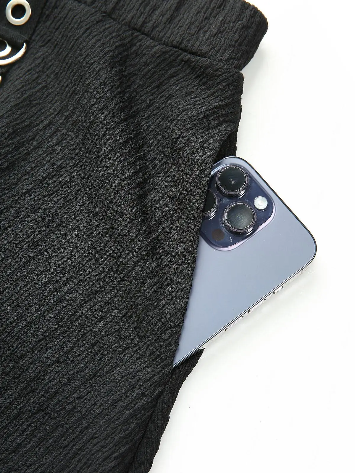 ROSEGAL حجم كبير التنانير النسائية غير الرسمية الأسود مرونة الخصر محكم حزام مشبك جروميت ألف خط تنورة مع جيب #5