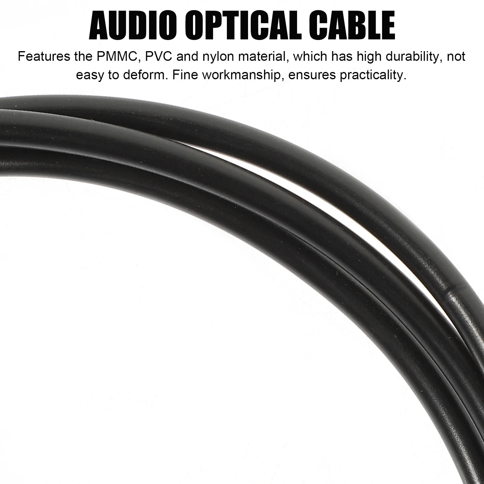 

2Pcs Optical Audio Cable Square Interface 4mm Fiber Digital Audio Cable Male to Male for Sound Bar Game Console