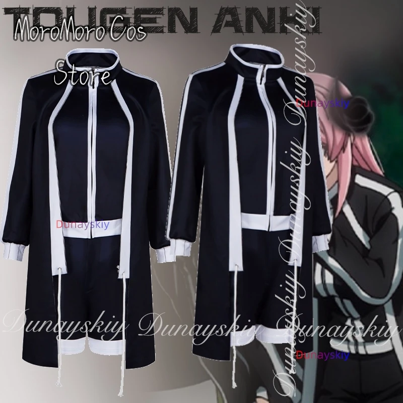 

Tougen Anki Anime 코스프레 The Rasetsu Academy Черно-белая школьная форма Мужская и женская духи 코스프레 Костюм Полный костюм