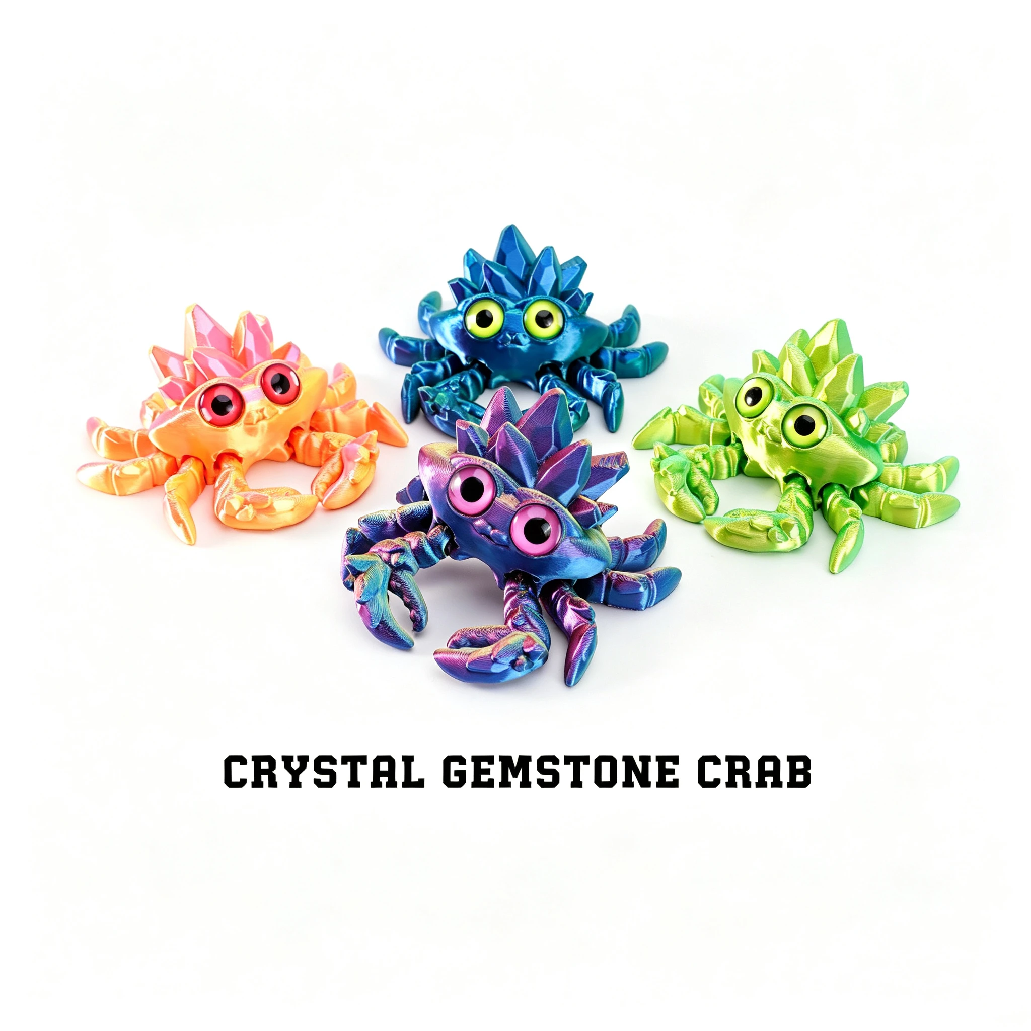 3D Printed Movable Joint Crab Model Simulated Animal Figurine Home Desktop Decor Creative Ornament Birthday Gift