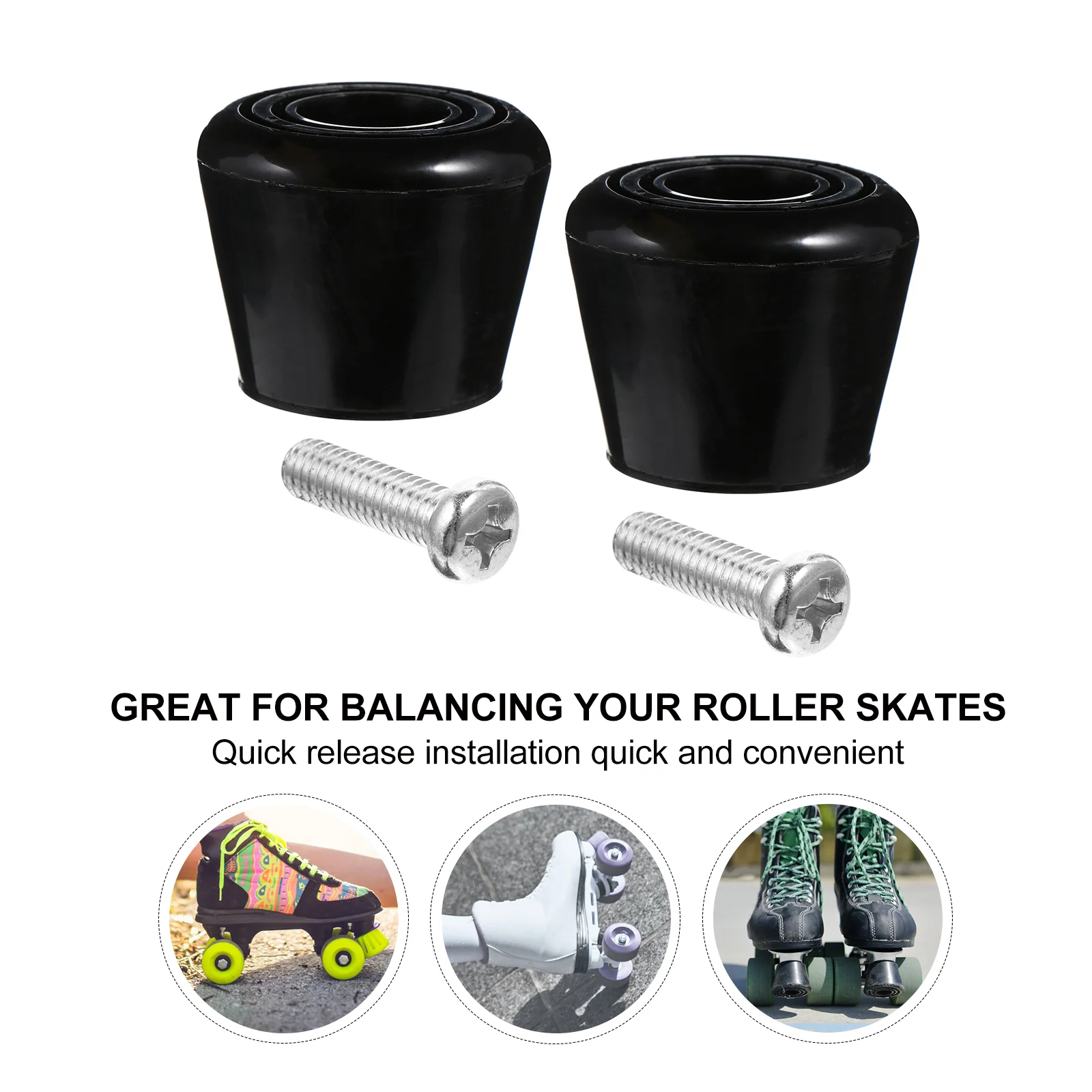 4 Pcs Roller Skate Brakes PU Material Block Accessories Stability Braking Shoes Quick Release Installation Non Sole