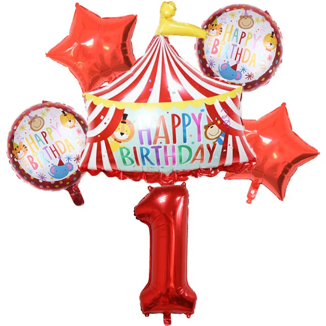 Das erstaunliche digitale Zirkus-Geburtstags-Party-Dekorationsset mit Banner und Ballons, Deko-Ornament-Set für Feiern im Innenbereich – Detail 8
