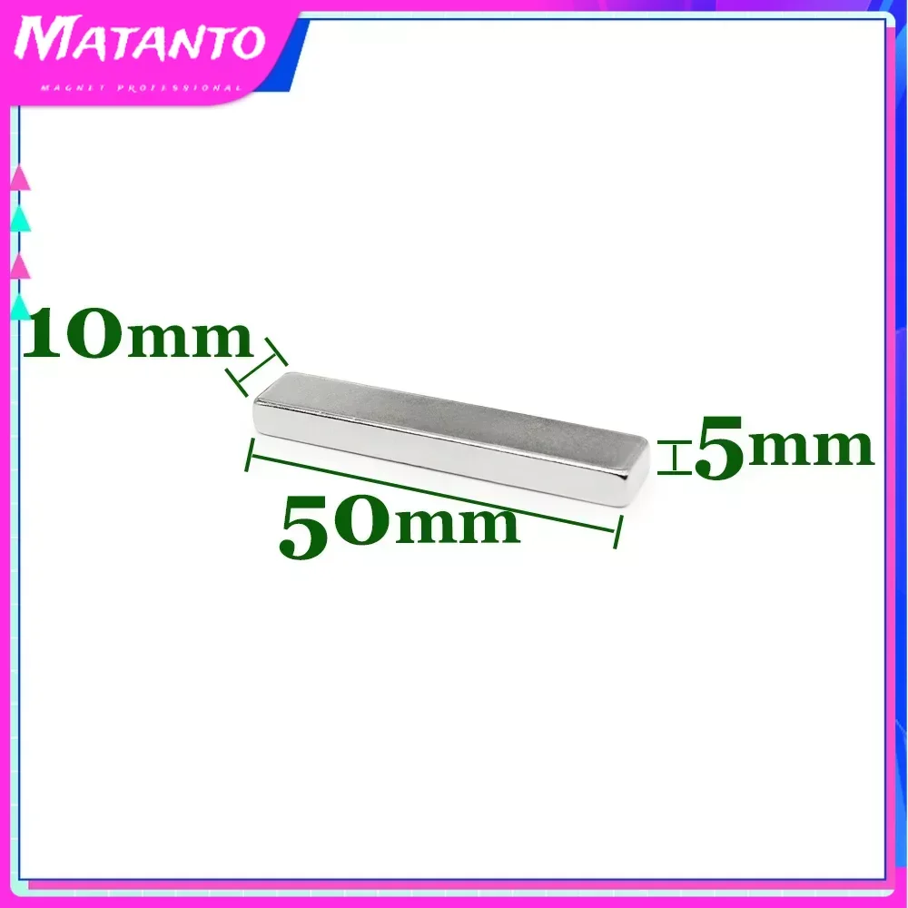 

5/10/50PCS 50x10x5mm Thick Block Rare Earth Magnet N35 Quadrate Neodymium Magnets Permanent NdFeB Magnet