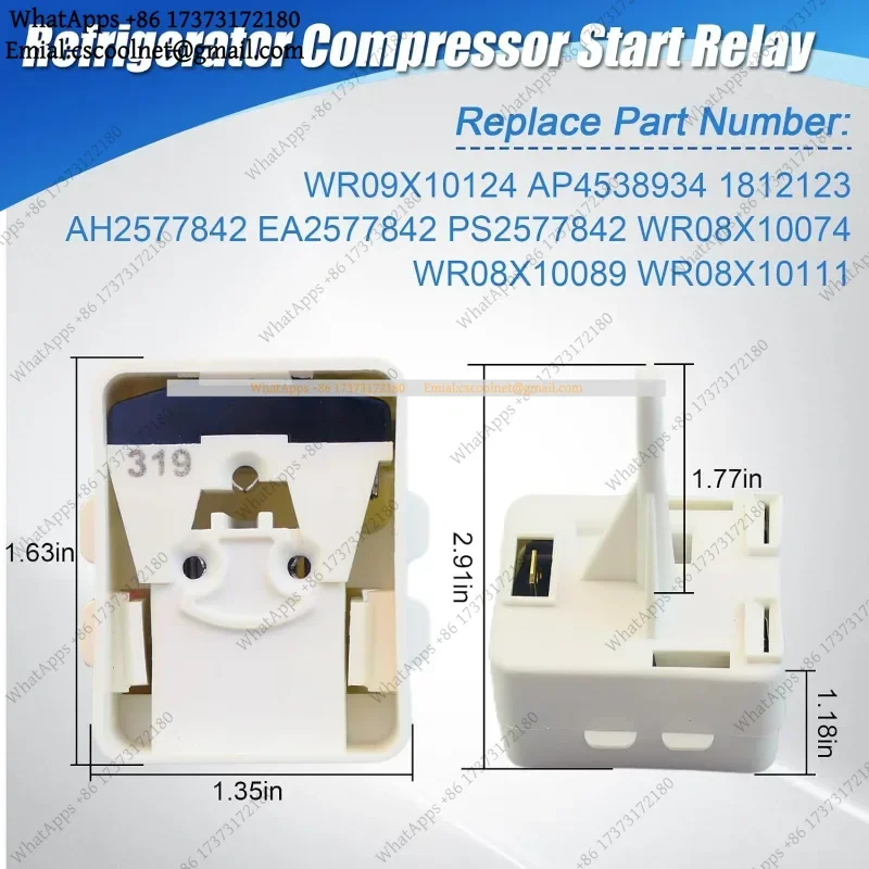 JS03 Fix Fridge Not Cooling - WR07X10131 Refrigerator Compressor Start Relay and Overload Kit for GE Hotpoint Kenmore RCA