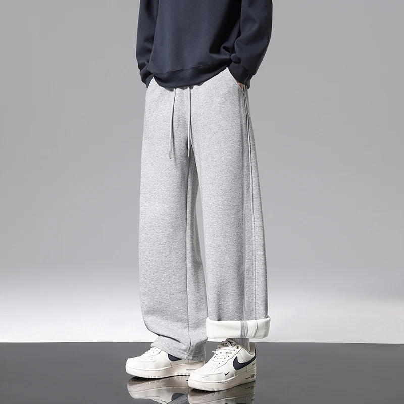 2026 Winter new style Men's Thick Casual Warm Trousers Versatile Fashion Trend High Quality Comfortable Casual Pants male