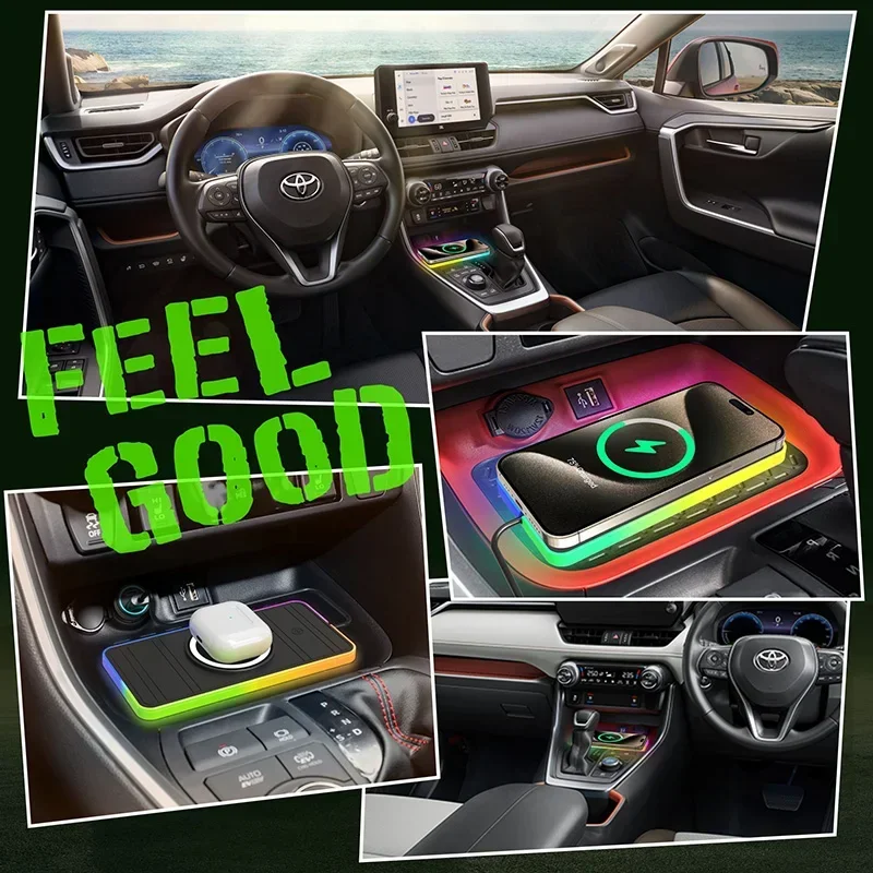 Magnetic Car Wireless Charger Pad RGB Light Non-Slip Car Charger for iPhone 17 16 15 14 13 Samsung Xiaomi Airprods Fast Charging - Image 4