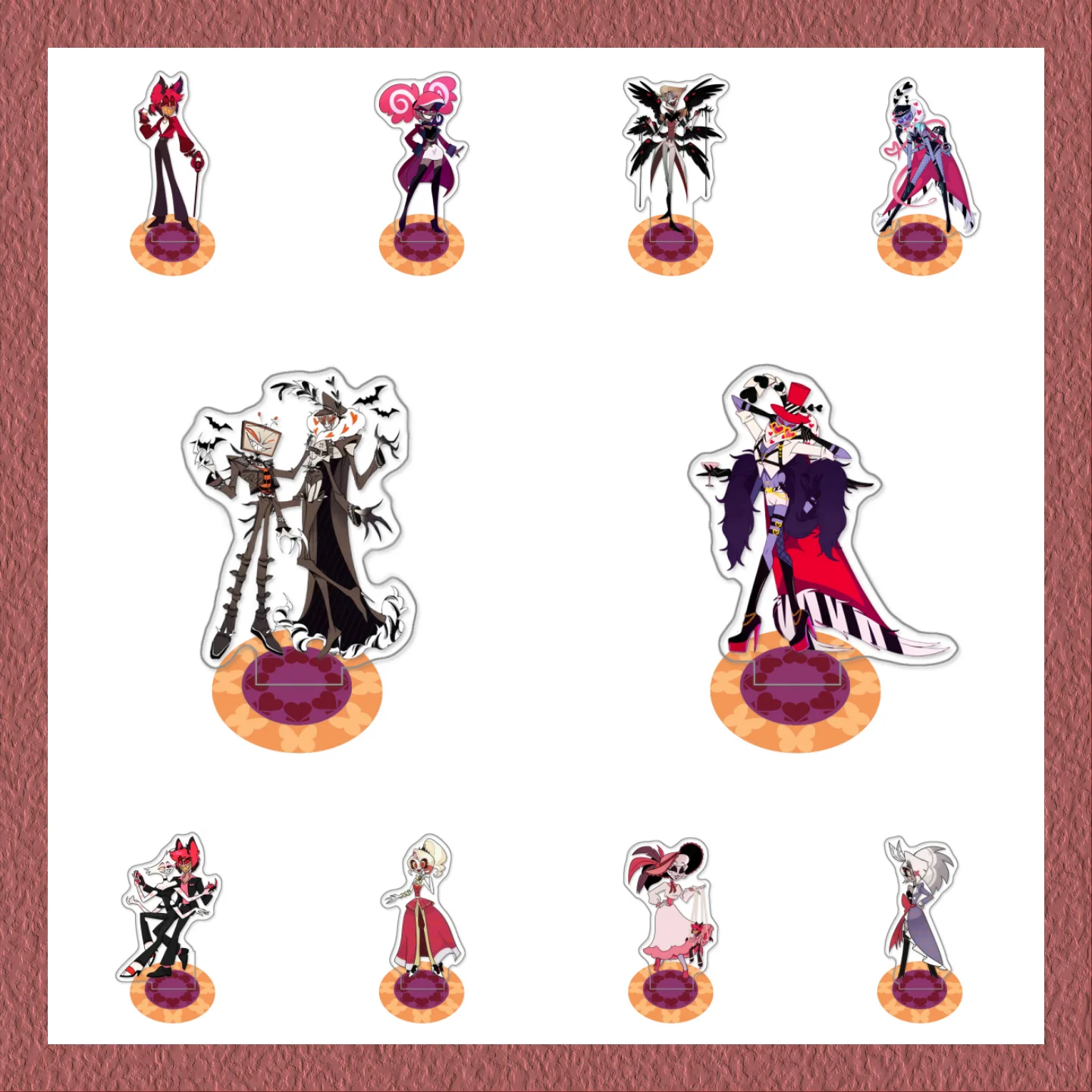 Decoraciones Creativas de Escritorio, Soportes Acrílicos para Hazbin Hotel, Placas Decorativas con Personajes de Alastor, Vox y Zestial, 15 cm, Regalo Encantador