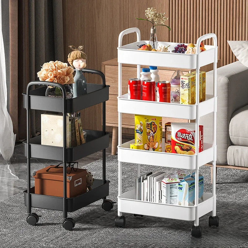 

Trolley Storage Rack Kitchen Bathroom Bathroom Bedside Snacks Mobile Floor Storage Rack Dorm Magic