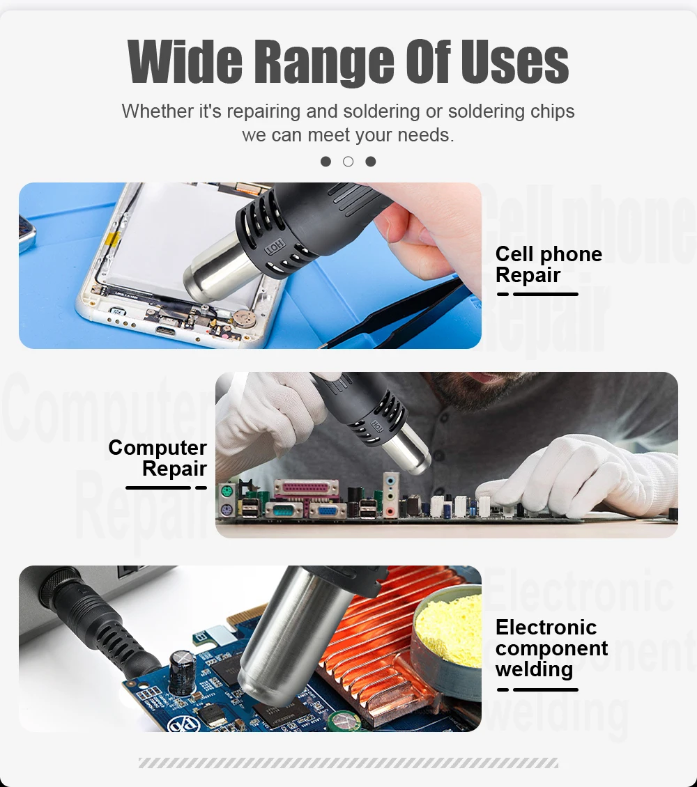 JCD 858D 700W Hot Air Gun  BGA Rework Solder Station Soldering Heat Air Gun Station 220V / 110V For SMD SMT Welding Repair