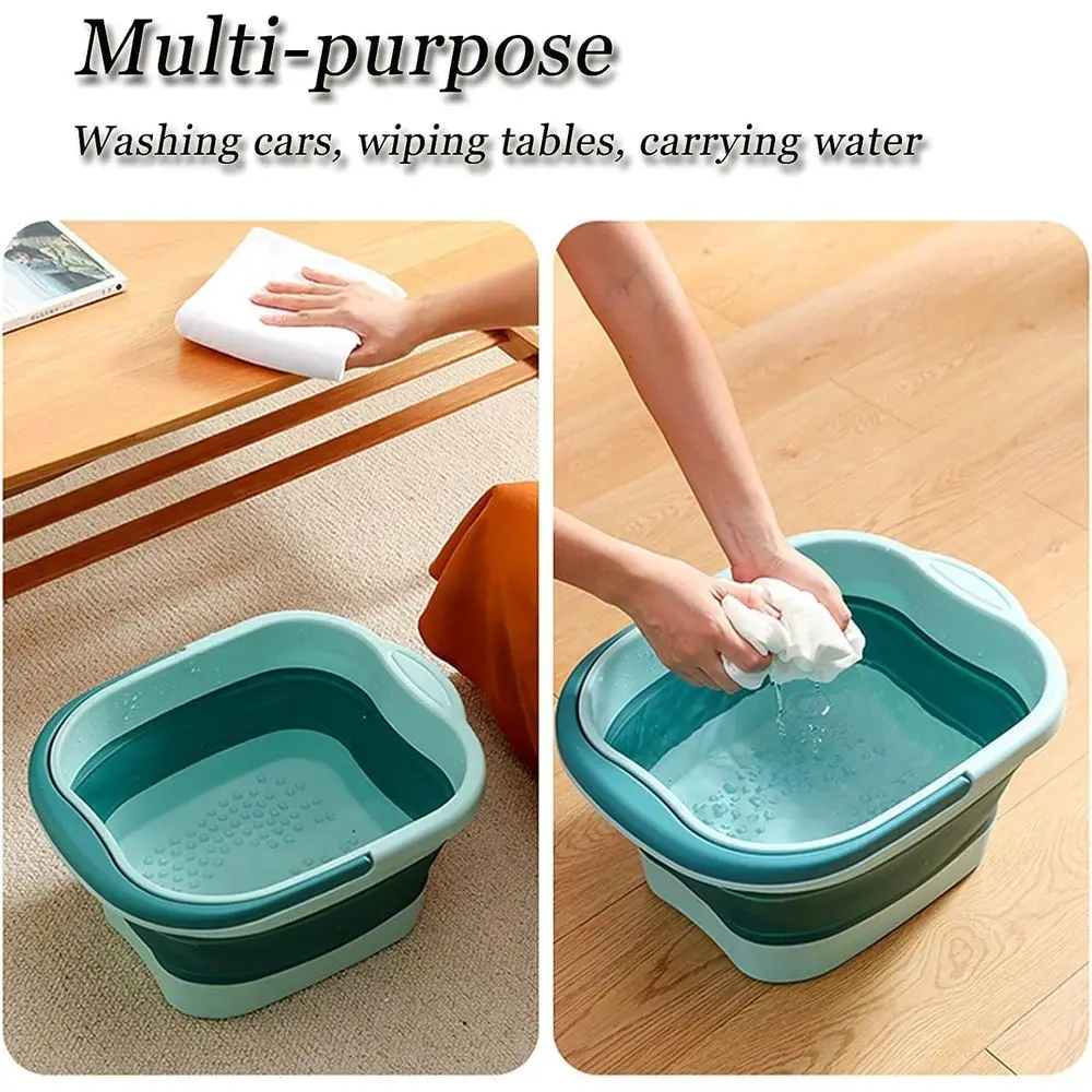 Collapsible Spa Bath Massager or Dry Cracked Feet, Feet Soak Tub with Massage Acupoint, Pedicure Foot Soak Basin Plastic Bucket - view 4